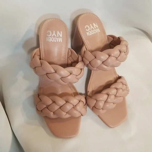 Madden NYC braided backless sandal Blush Color NWoT womens size 8 - Picture 1 of 5